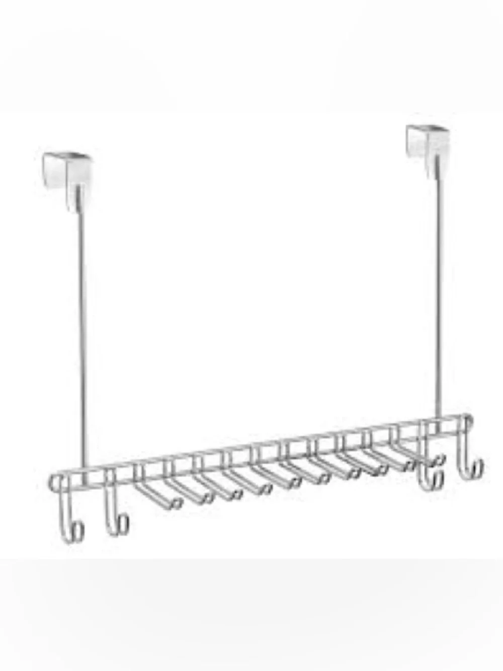Over-the-Door Hanging Tie/belt Rack - silver